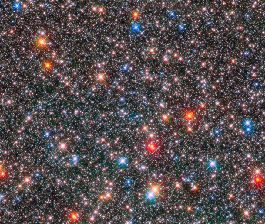 Stars in the centre of the Milky Way on a image taken by the Hubble Space Telescope. 